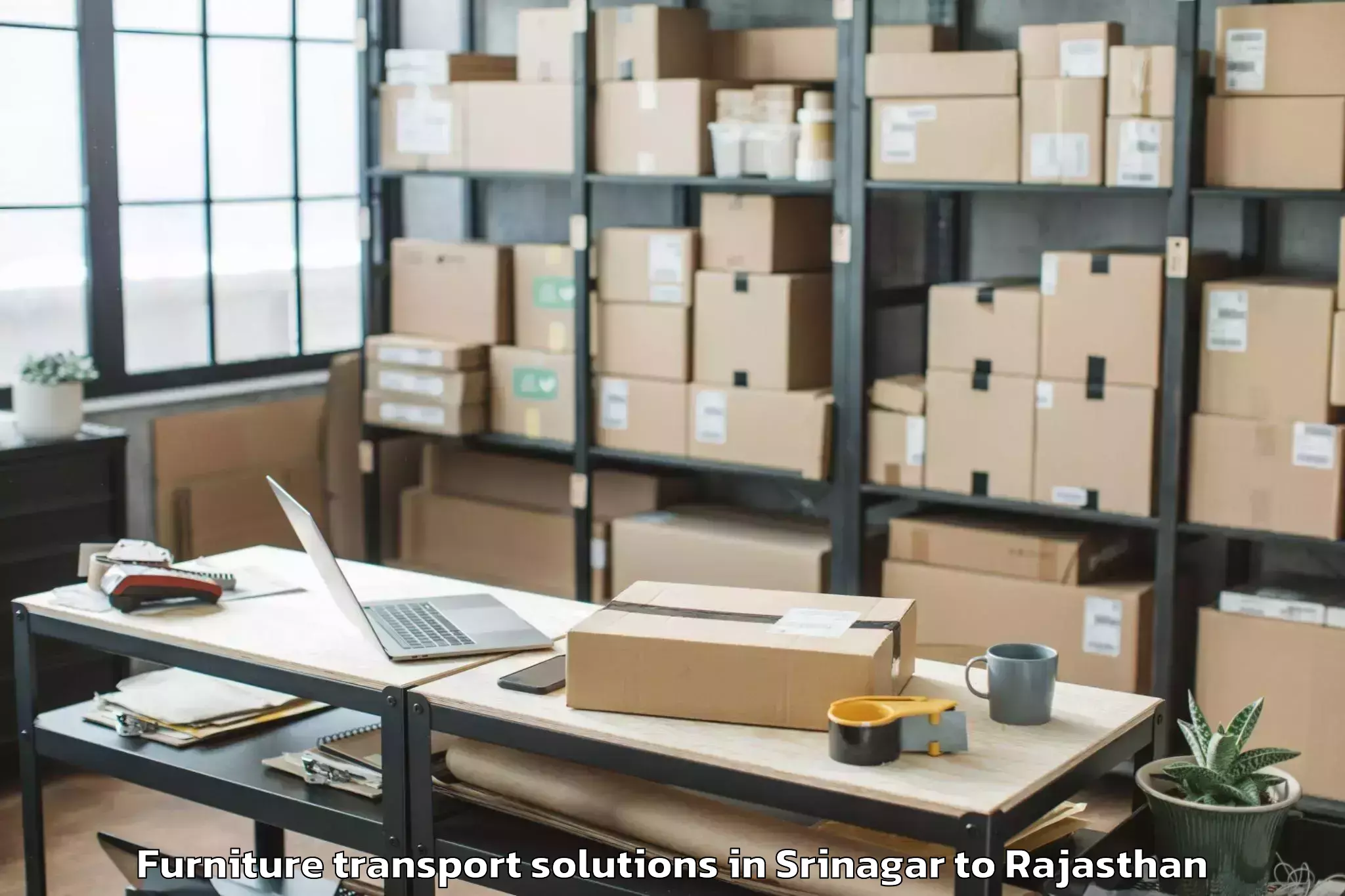 Leading Srinagar to Hindaun Furniture Transport Solutions Provider